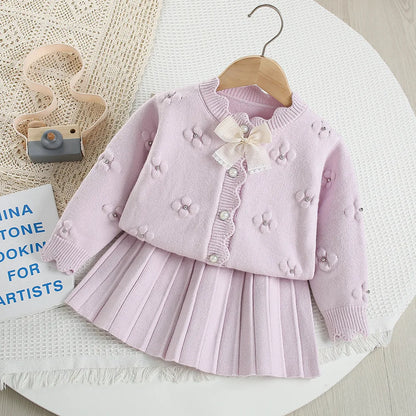 Cute Flower Bow Girls Outfit