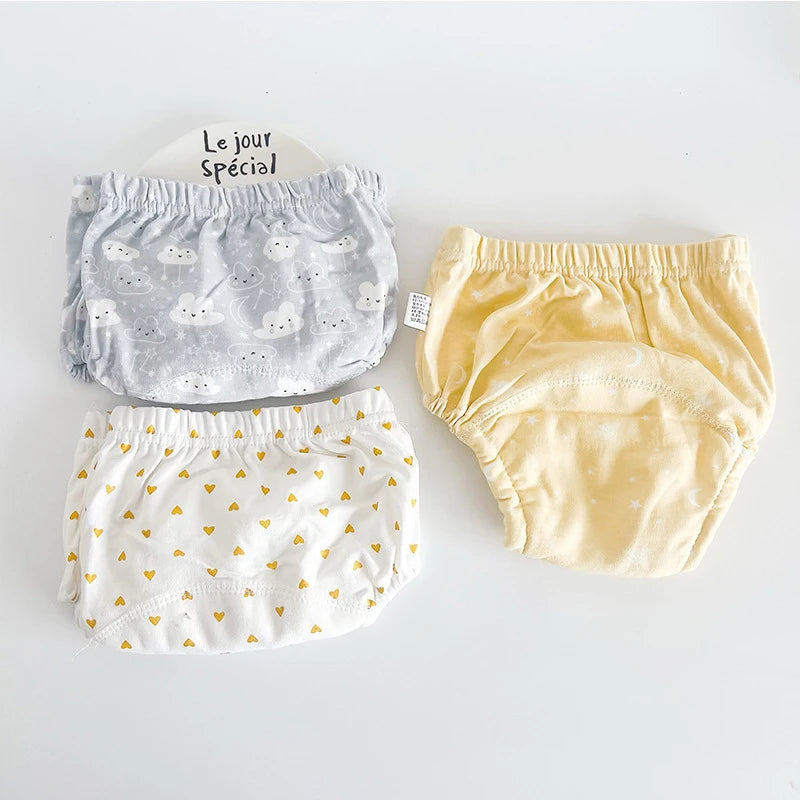 Reusable Cloth Diapers, 3-Pack Washable Training Pants
