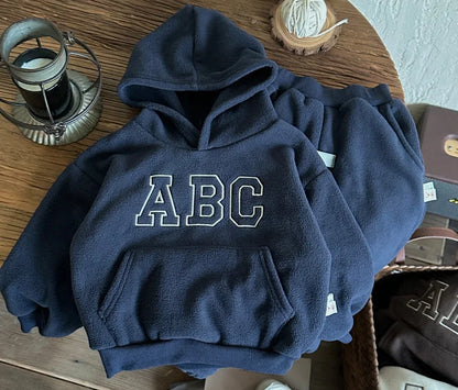 Fur Lining Boys Hoodie Set
