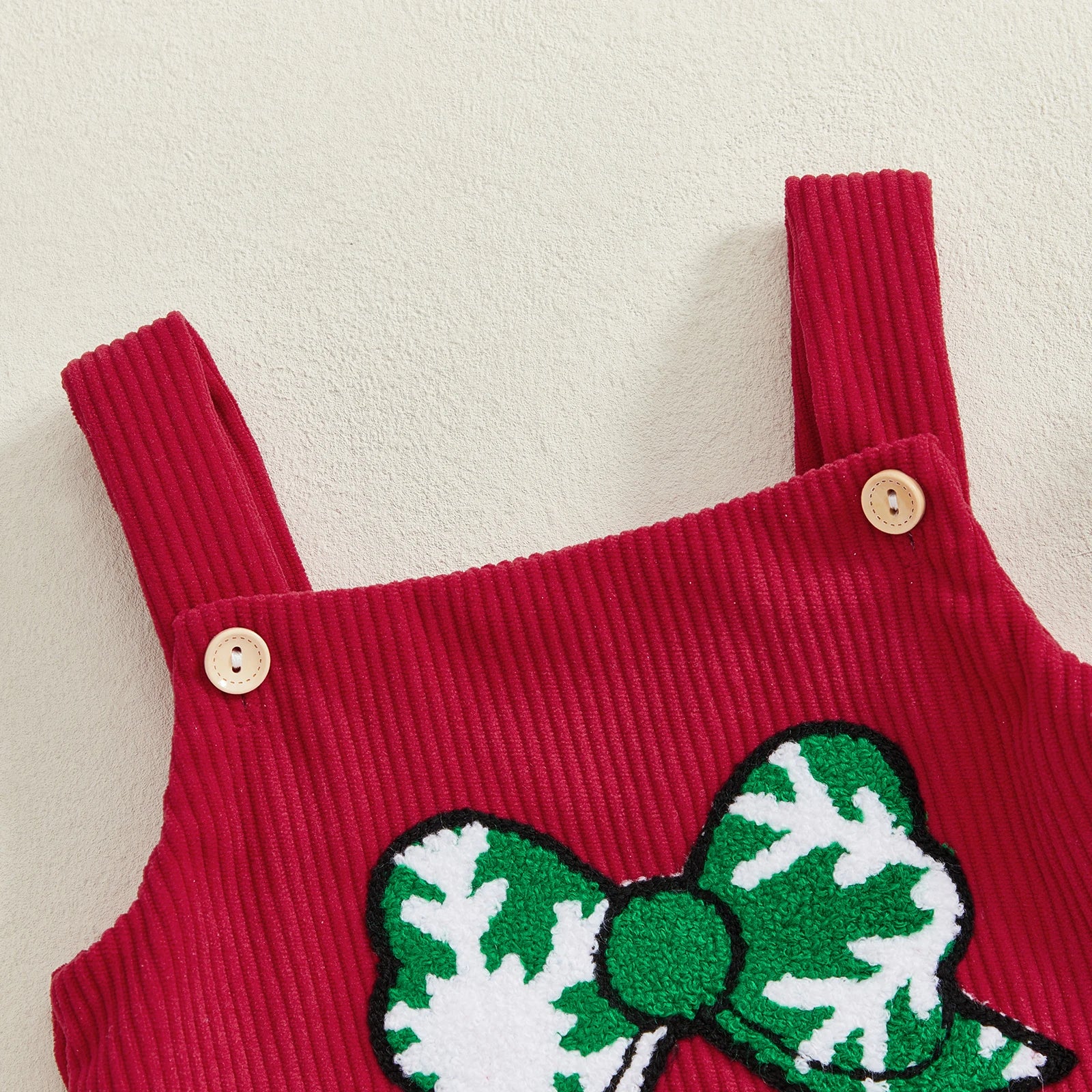 Embroidery Bow Christmas Bodysuit