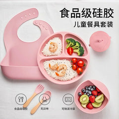 Baby Silicone Tableware Set, Suction Bowls and Utensils
