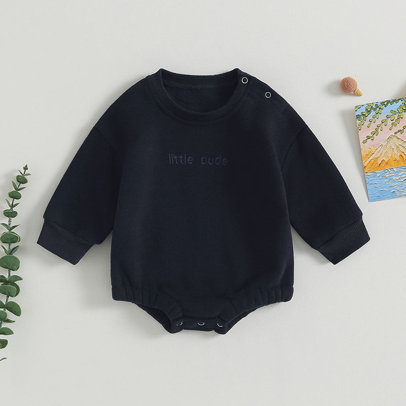 Baby Boys' Letter Embroidery Bodysuit, Fall Sweatshirt