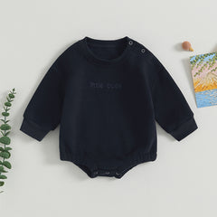 Baby Boys' Letter Embroidery Bodysuit, Fall Sweatshirt