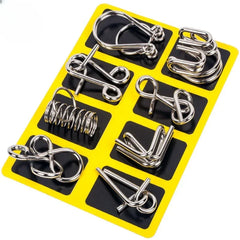 Metal Montessori Puzzle Set, 8 Brain Teaser Toys