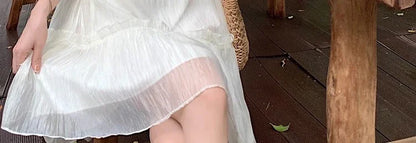 Necklace Petal Sleeve Maternity Dress