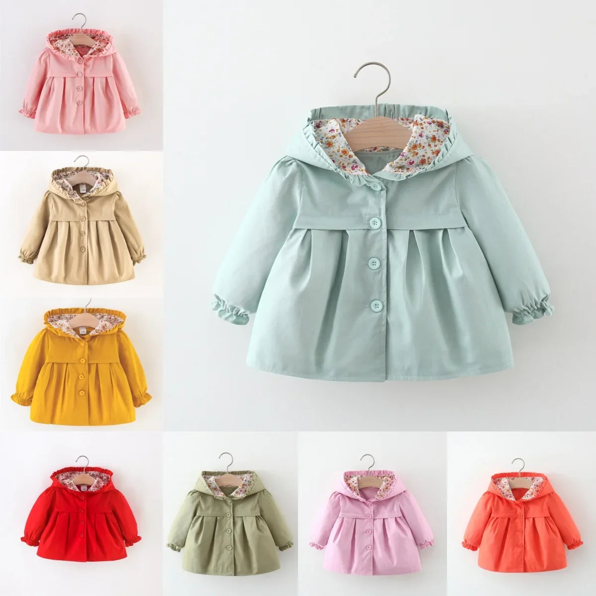 Stylish Solid Baby Girl Coat