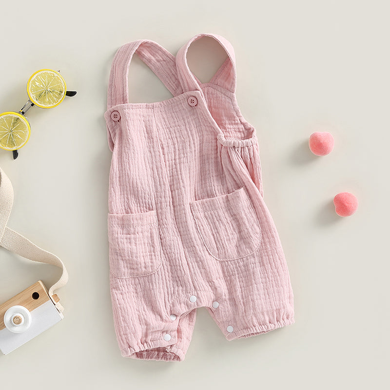 Solid Sleeveless Baby Romper