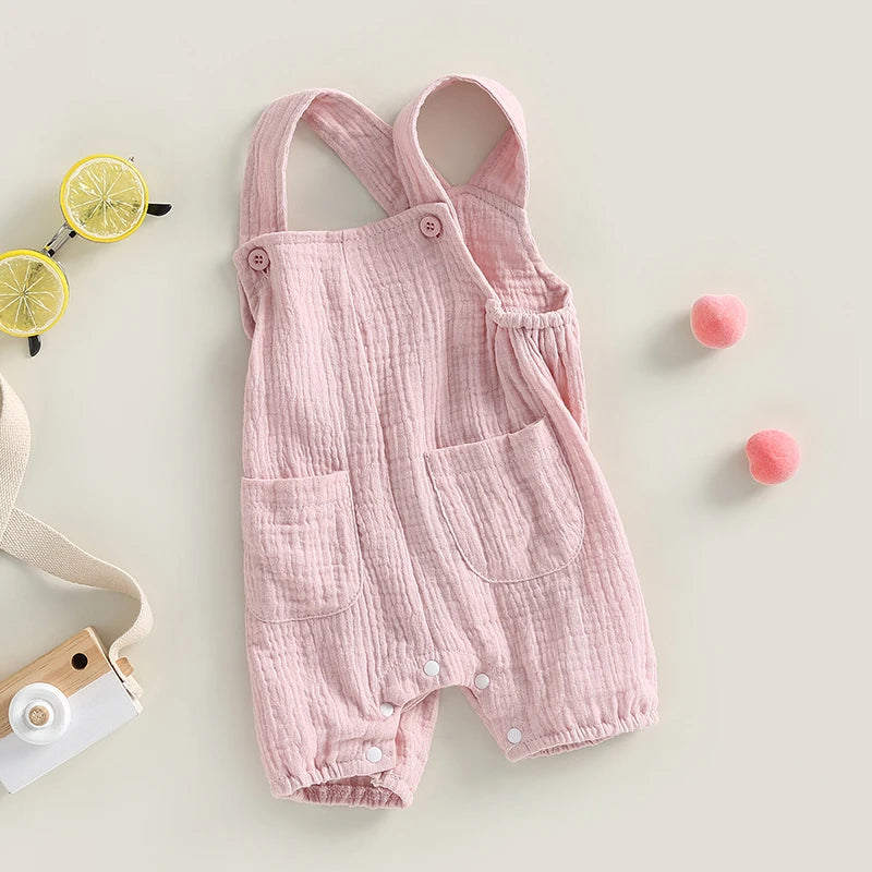 Solid Sleeveless Baby Romper
