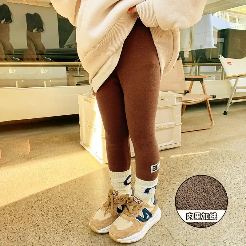 Girls Winter Fleece Warm Leggings