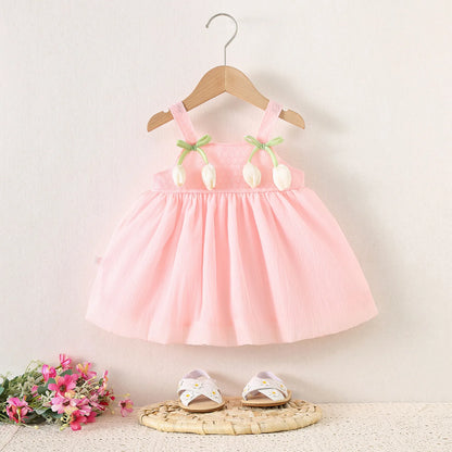 Baby Girl Dress Summer Tulip Suspender Girl Dress Cute Mesh Girl Princess Dress Party Dresses For Girls