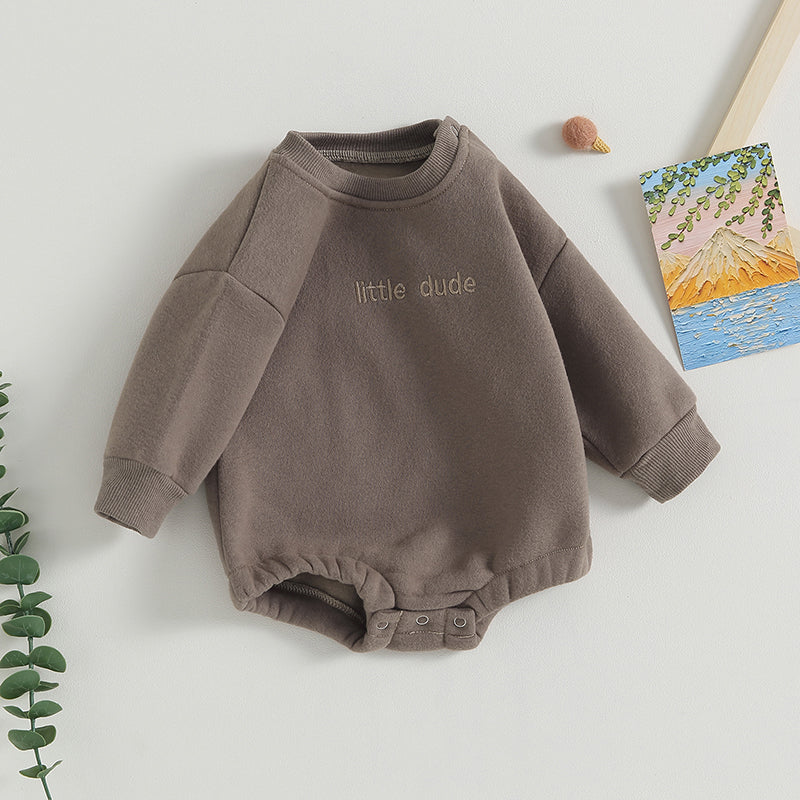 Baby Boys' Letter Embroidery Bodysuit, Fall Sweatshirt