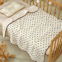 Newborn Bear Print Blanket for Crib, Stroller and Car Seat