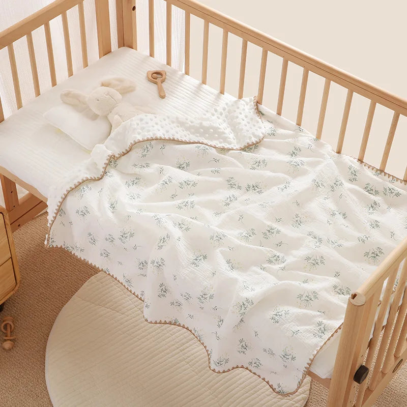 Newborn Bear Print Blanket for Crib, Stroller and Car Seat