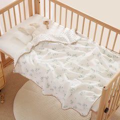 Newborn Bear Print Blanket for Crib, Stroller and Car Seat