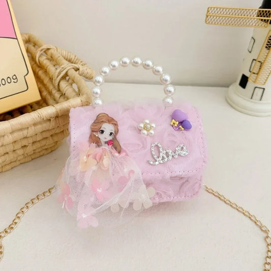 Girls' bow-detail square crossbody bag