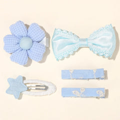 Baby Girls' Bow Hair Clips, 5-Piece Colorful Set