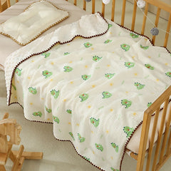 Newborn Bear Print Blanket for Crib, Stroller and Car Seat
