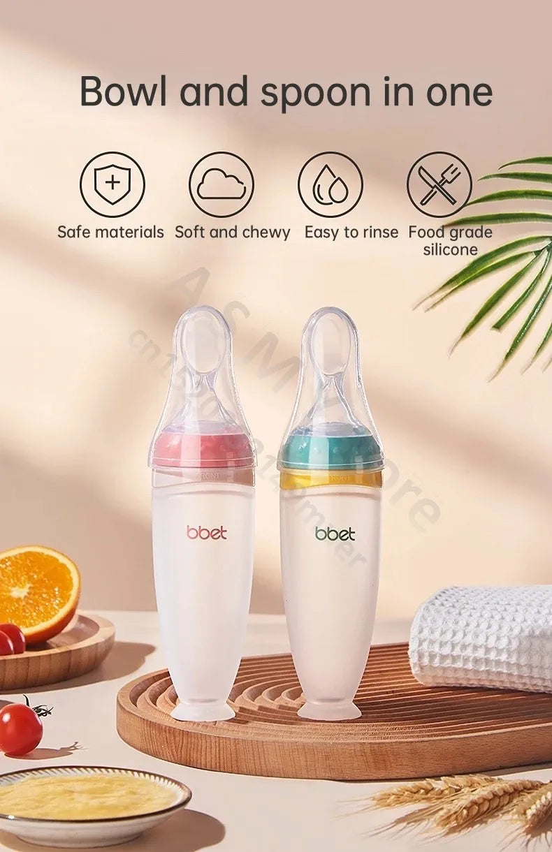 Baby Squeeze Feeding Bottle for Cereal and Puree