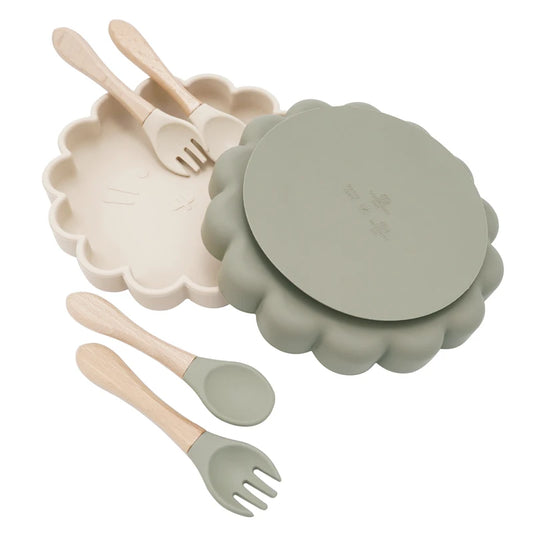 3pcs Baby Plate Spoon Fork Set