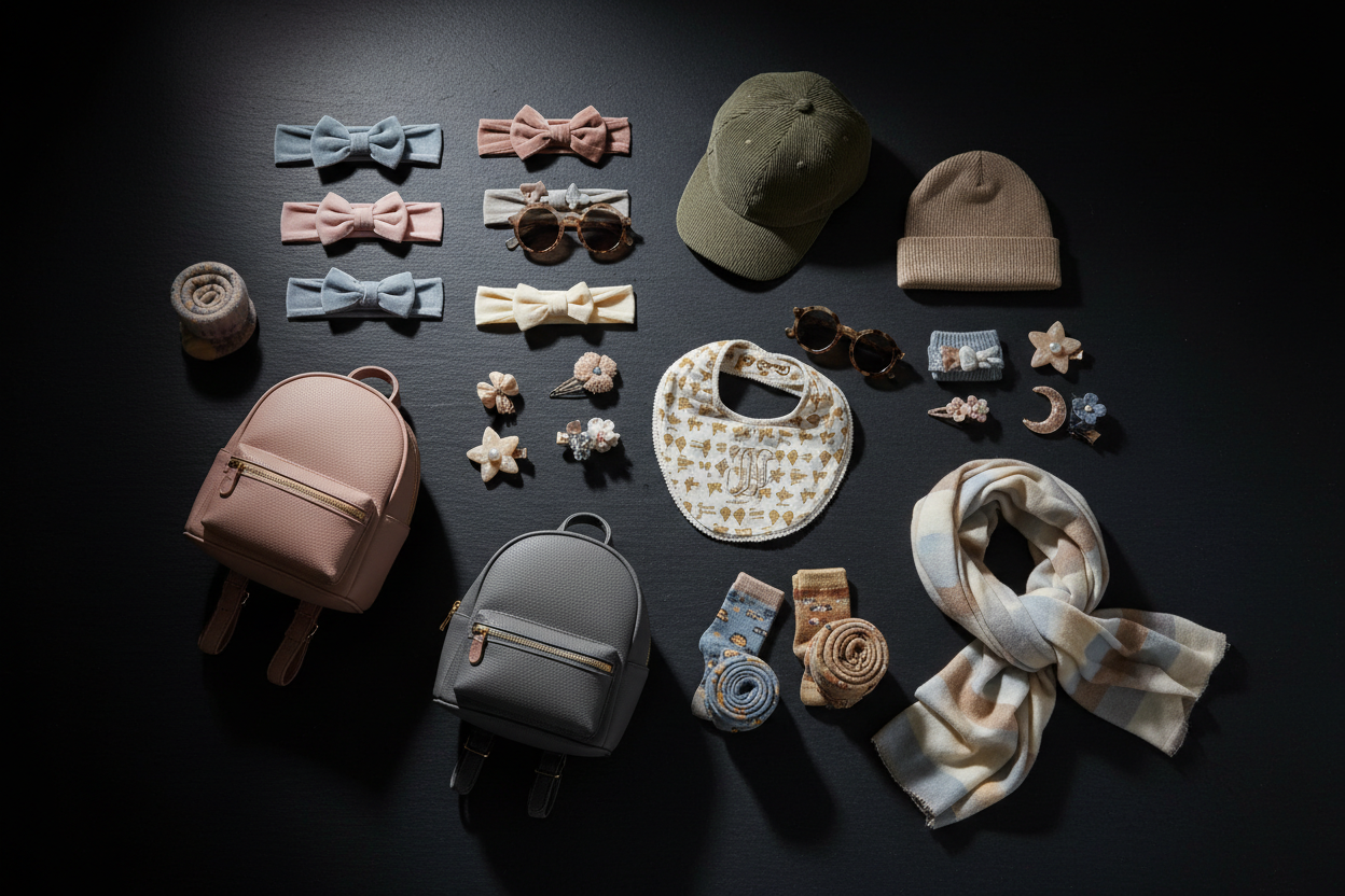 Baby Fashion Accessories for Kids in dark theme